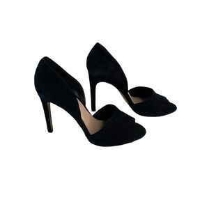Vince Camuto Women’s Shoes Heels Size 7 Suede Peep Toe Black Classic Luxury